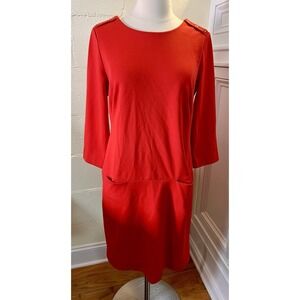Banana‎ Republic 3/4 Sleeve Formal Red Dress Womens Size Small